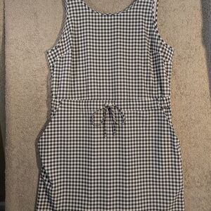 Emma & Michele Women's Large Black & White Gingham Tank Dress Drawstring Waist